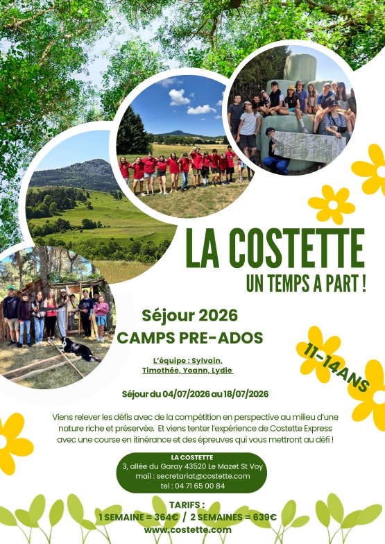 Camp enfant 11-17 ans 2026